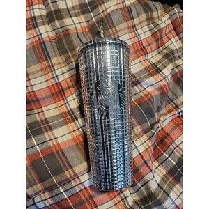 LE Starbucks Silver Grid Disco Tumbler 24Oz  Venti Cold Cup Holiday 2020